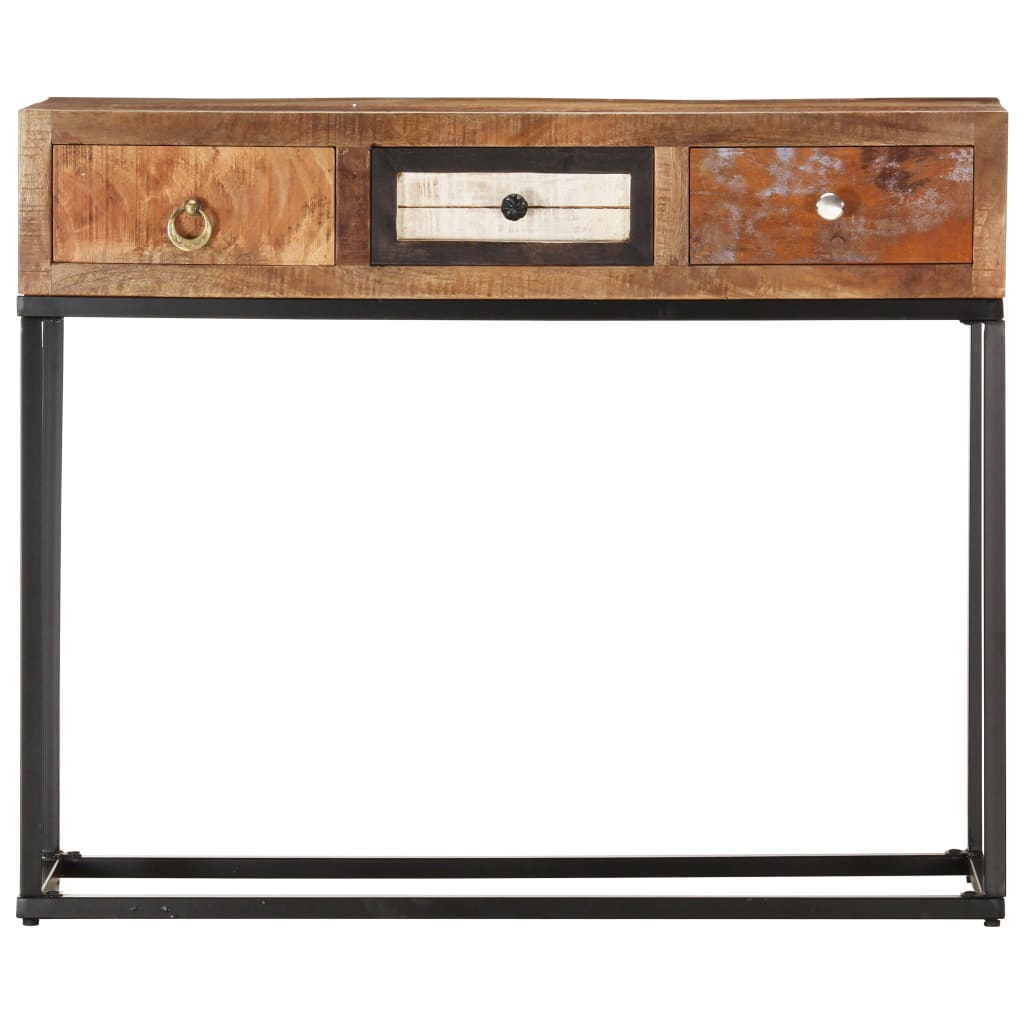 Konsollbord gyllen 90x30x75 cm gjenvunnet heltre