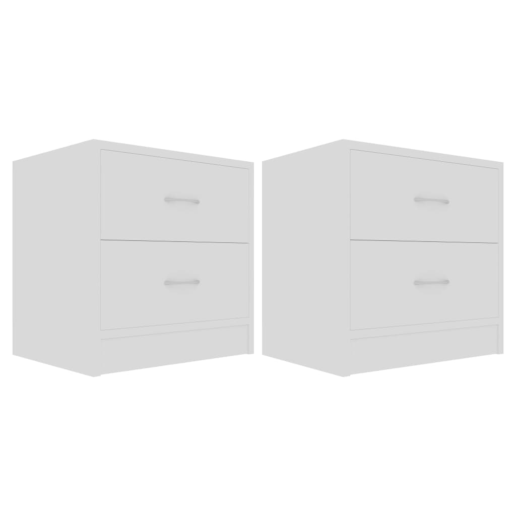 Nattbord 2 stk hvit 40x30x40 cm konstruert tre