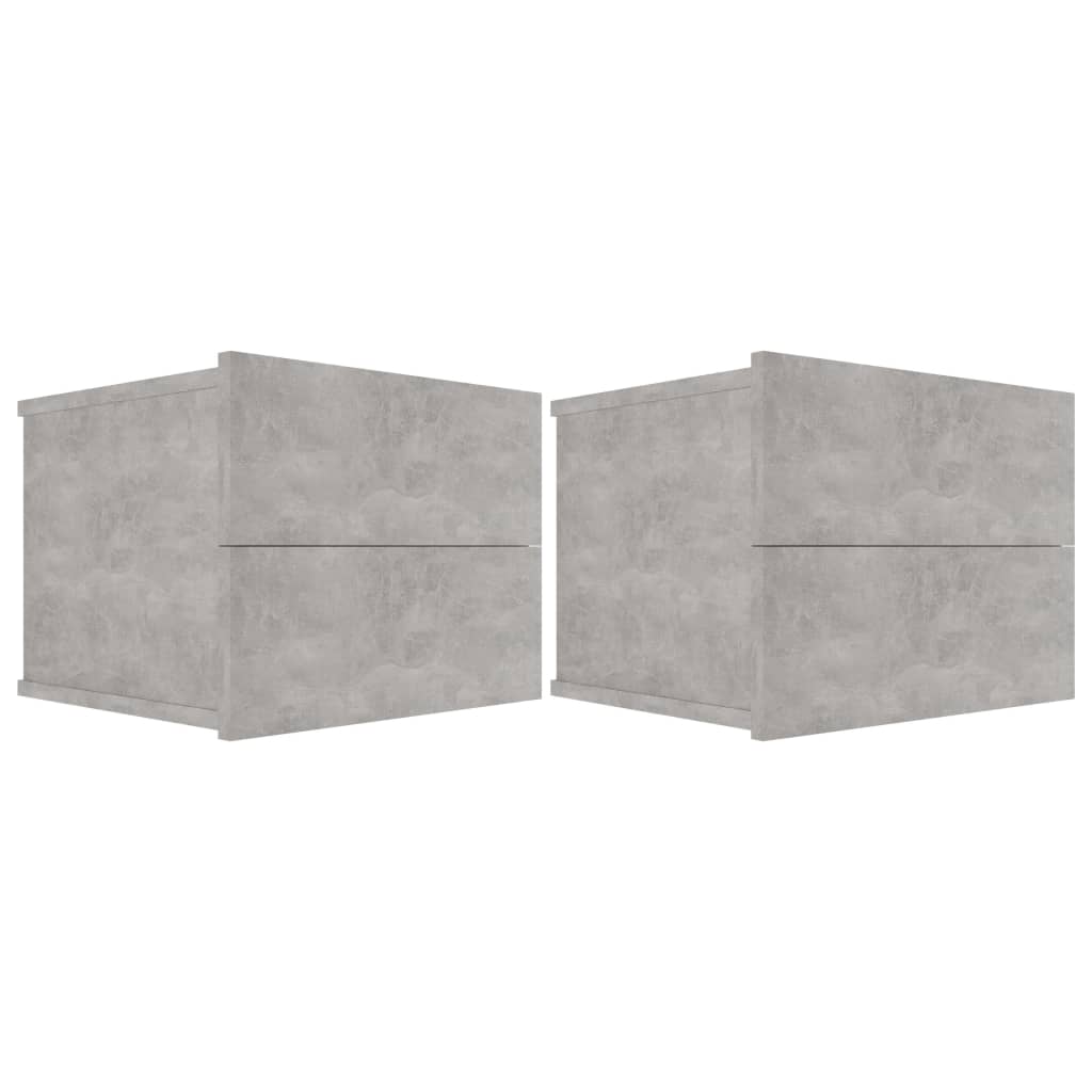 Nattbord 2 stk betonggrå 40x30x30 cm sponplate
