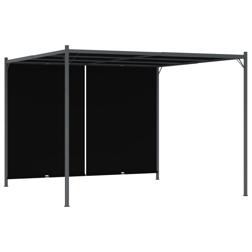 Hagepergola med uttrekkbart tak 3x3 m antrasitt