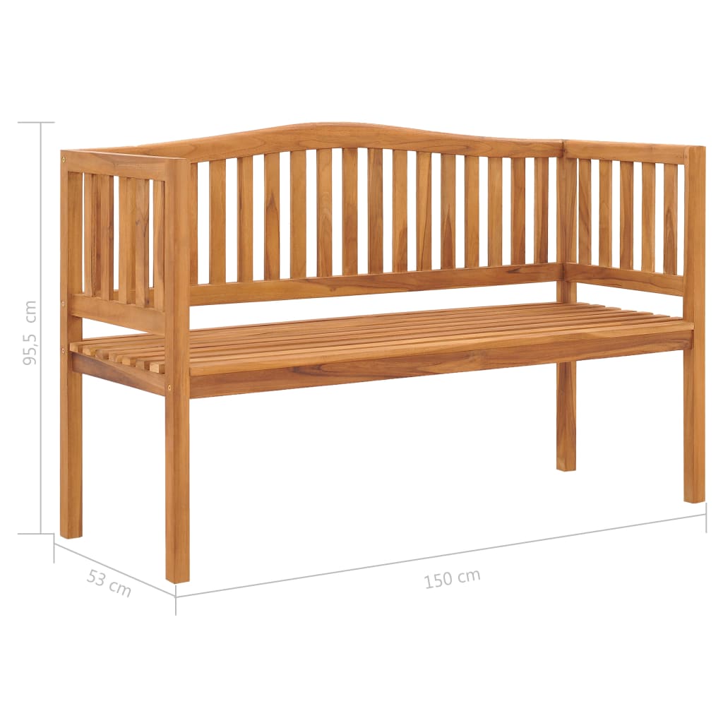 Hagebenk 150 cm heltre teak