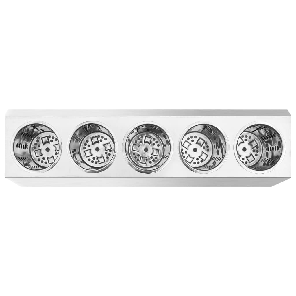 Bestikkholder 5 rister rektangulær rustfritt stål