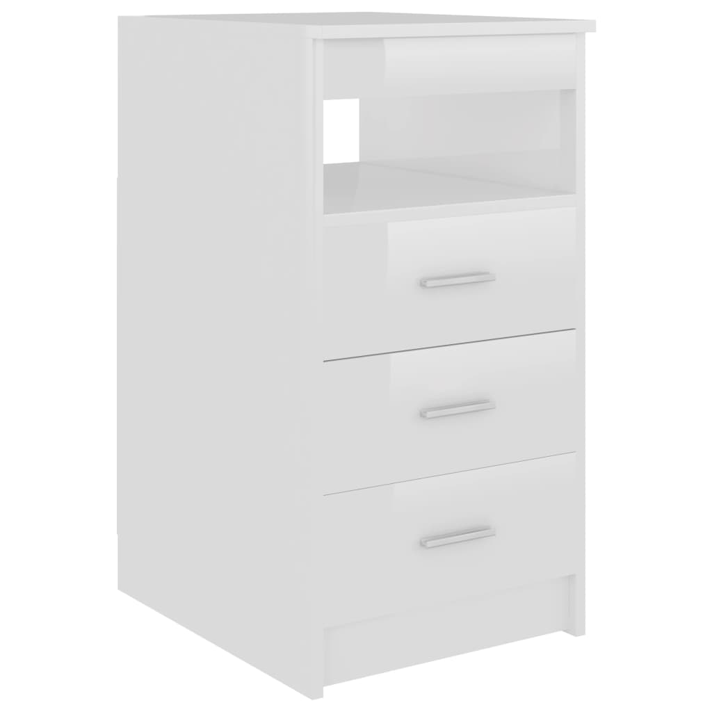 Kommode høyglans hvit 40x50x76 cm konstruert tre