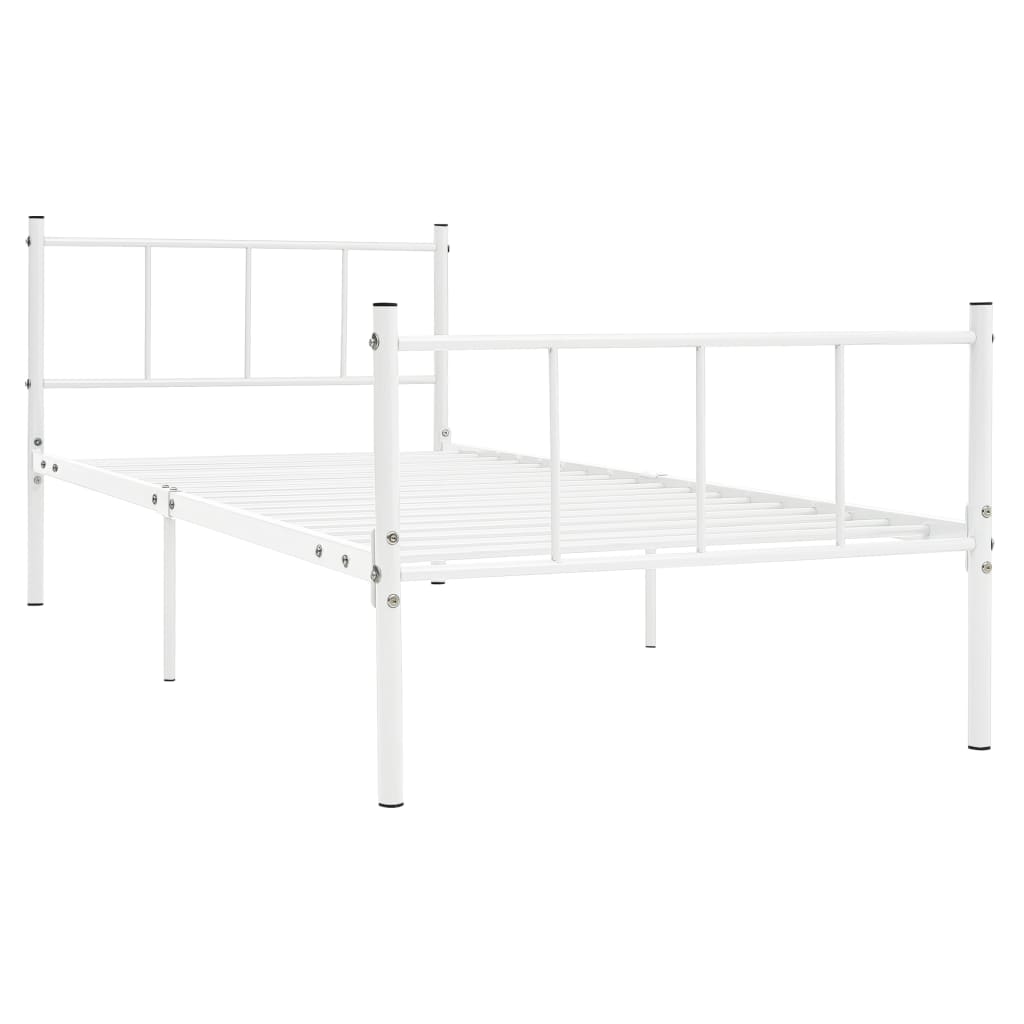 Sengeramme hvit metall 90x200 cm