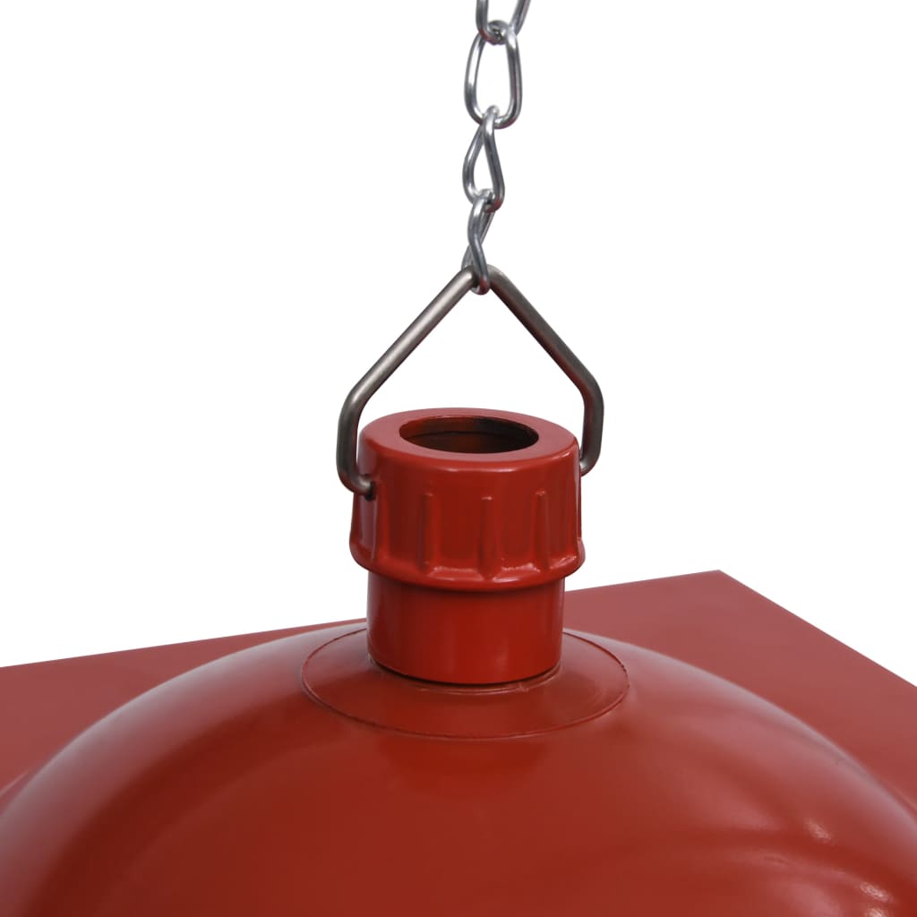 Hengende julelampe med LED-lys og julenisse rød 27x27x45 cm