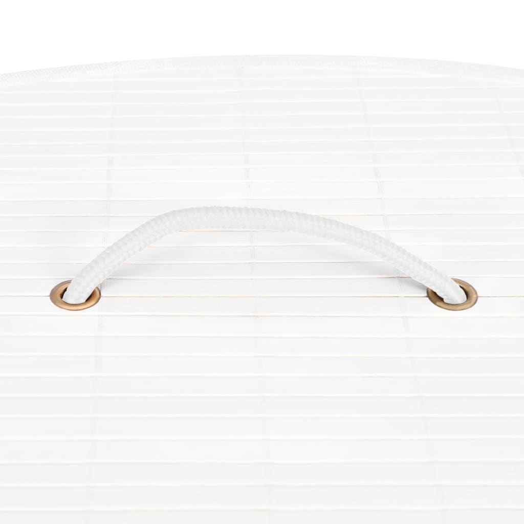 Skittentøyskurv til hjørne bambus hvit 60 L