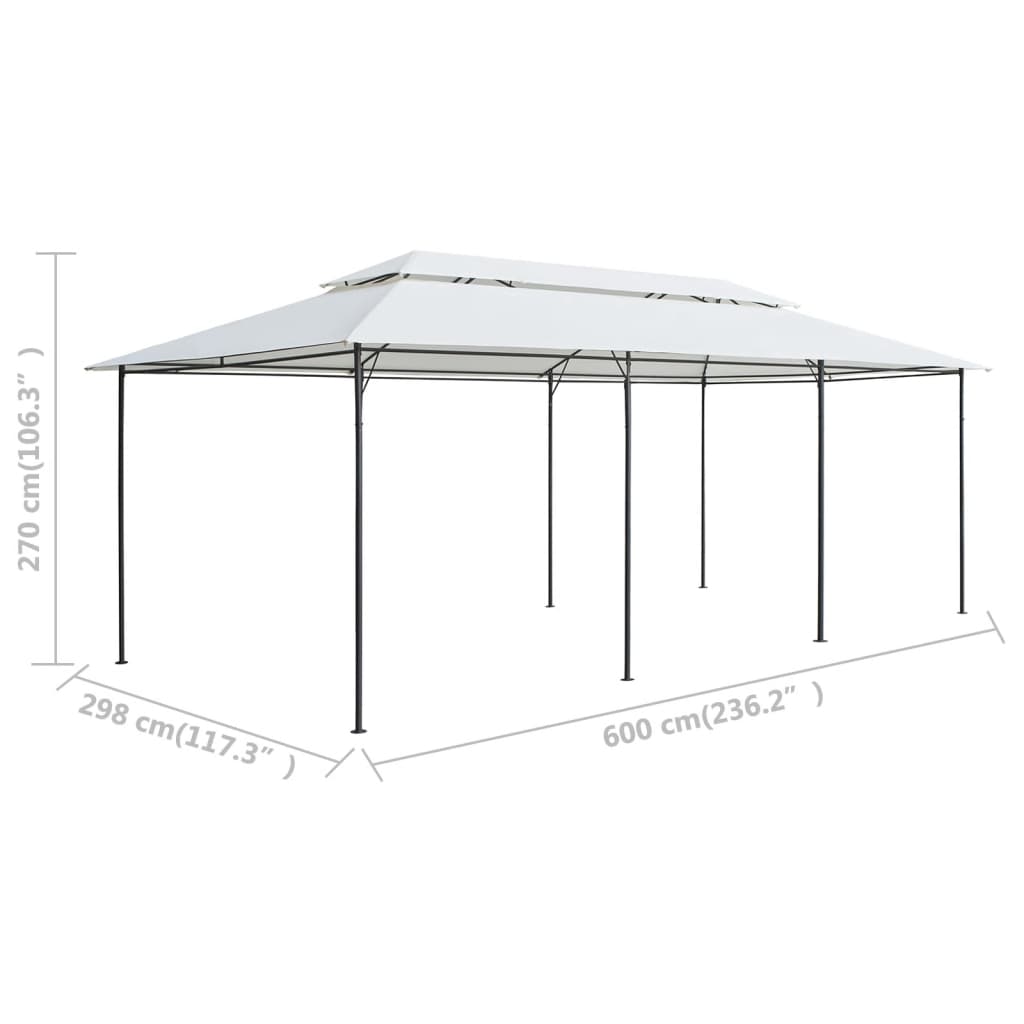 Paviljong 600x298x270 cm hvit 180g/m²