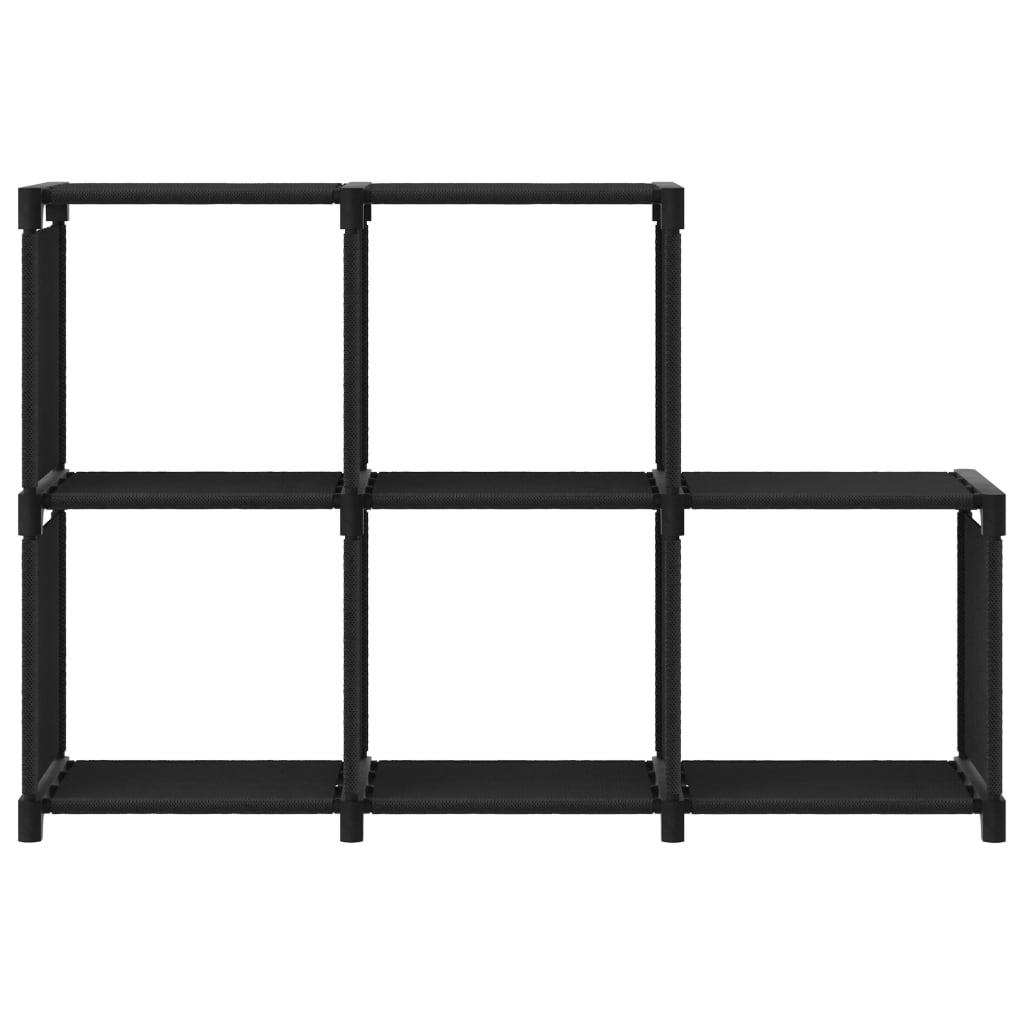 Displayhylle med 5 kuber svart 103x30x72,5 cm stoff