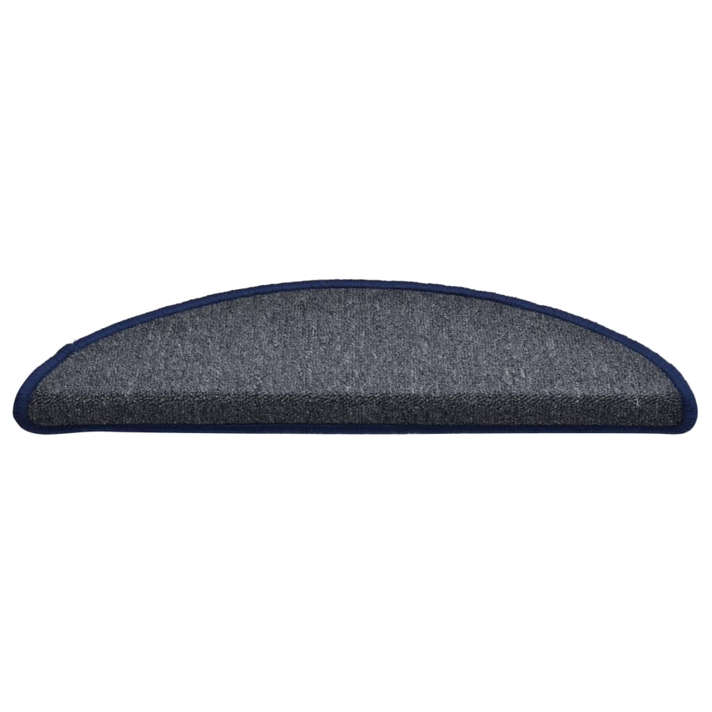 Trappetrinnstepper 15 stk mørkegrå og blå 56x17x3 cm