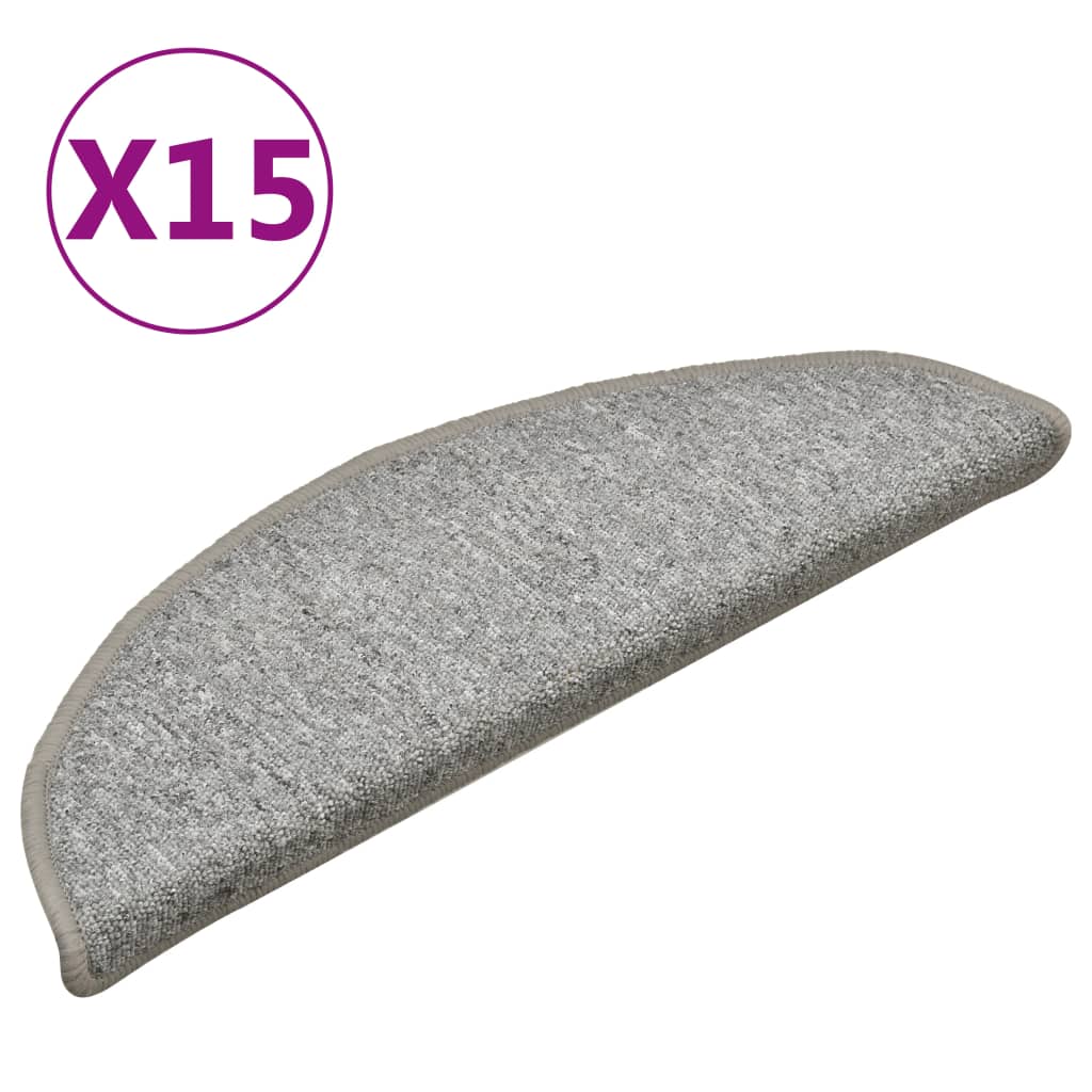 Trappetrinnstepper 15 stk lysegrå 56x17x3 cm