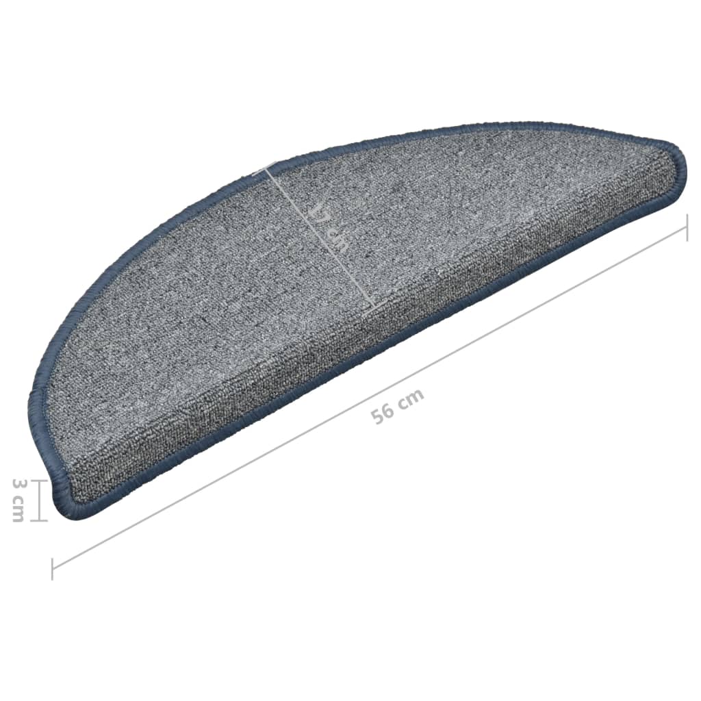 Trappetrinnstepper 15 stk lysegrå og blå 56x17x3 cm