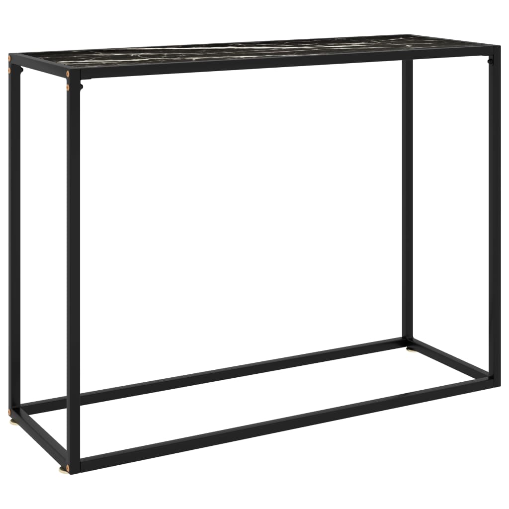 Konsollbord svart 100x35x75 cm herdet glass