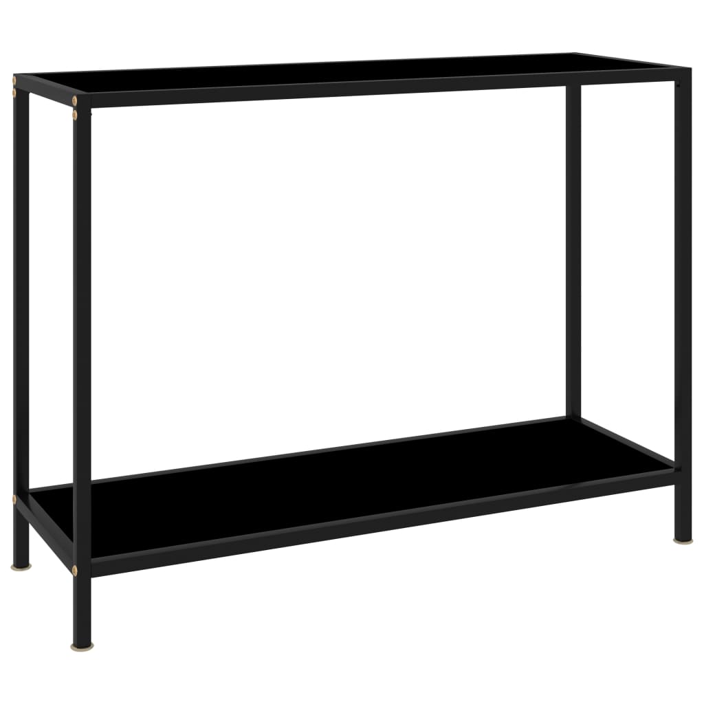 Konsollbord svart 100x35x75 cm herdet glass