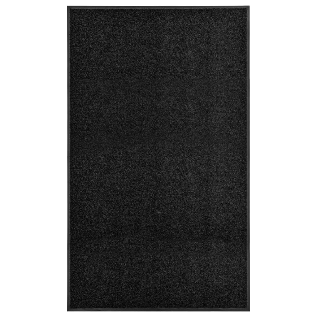 Dørmatte vaskbar svart 90x150 cm