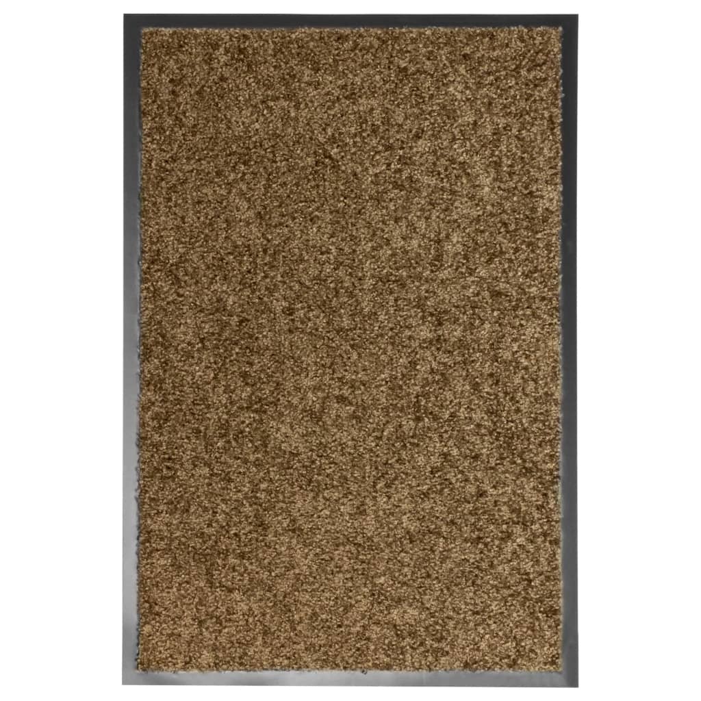 Dørmatte vaskbar brun 40x60 cm