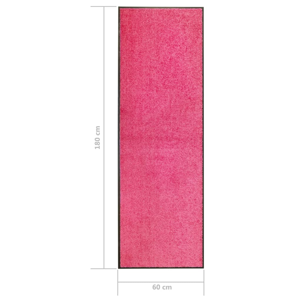 Dørmatte vaskbar rosa 60x180 cm