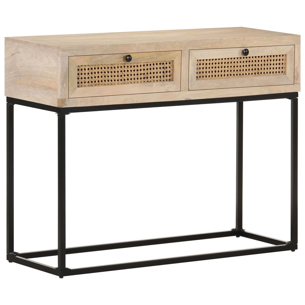 Konsollbord 100x35x76 cm heltre mango og naturlig stokk