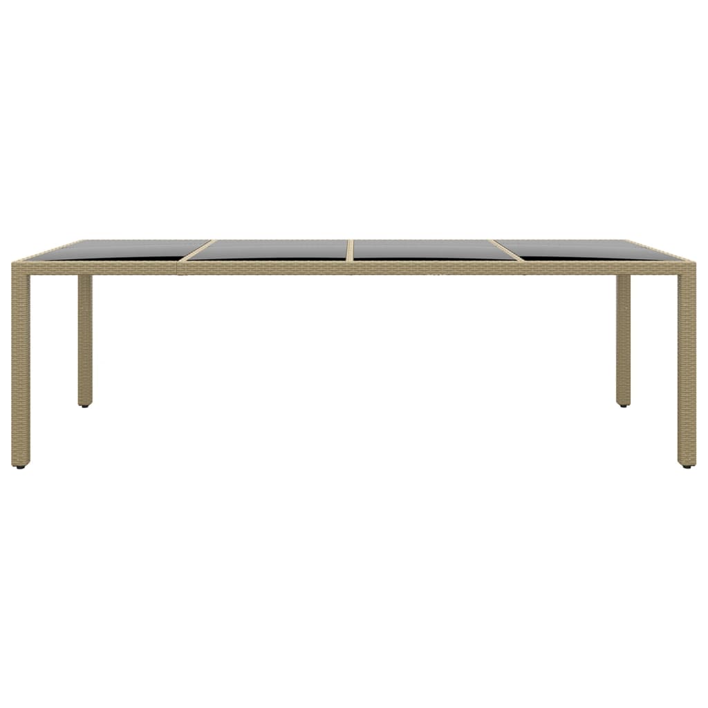 Hagebord med glassplate beige polyrotting