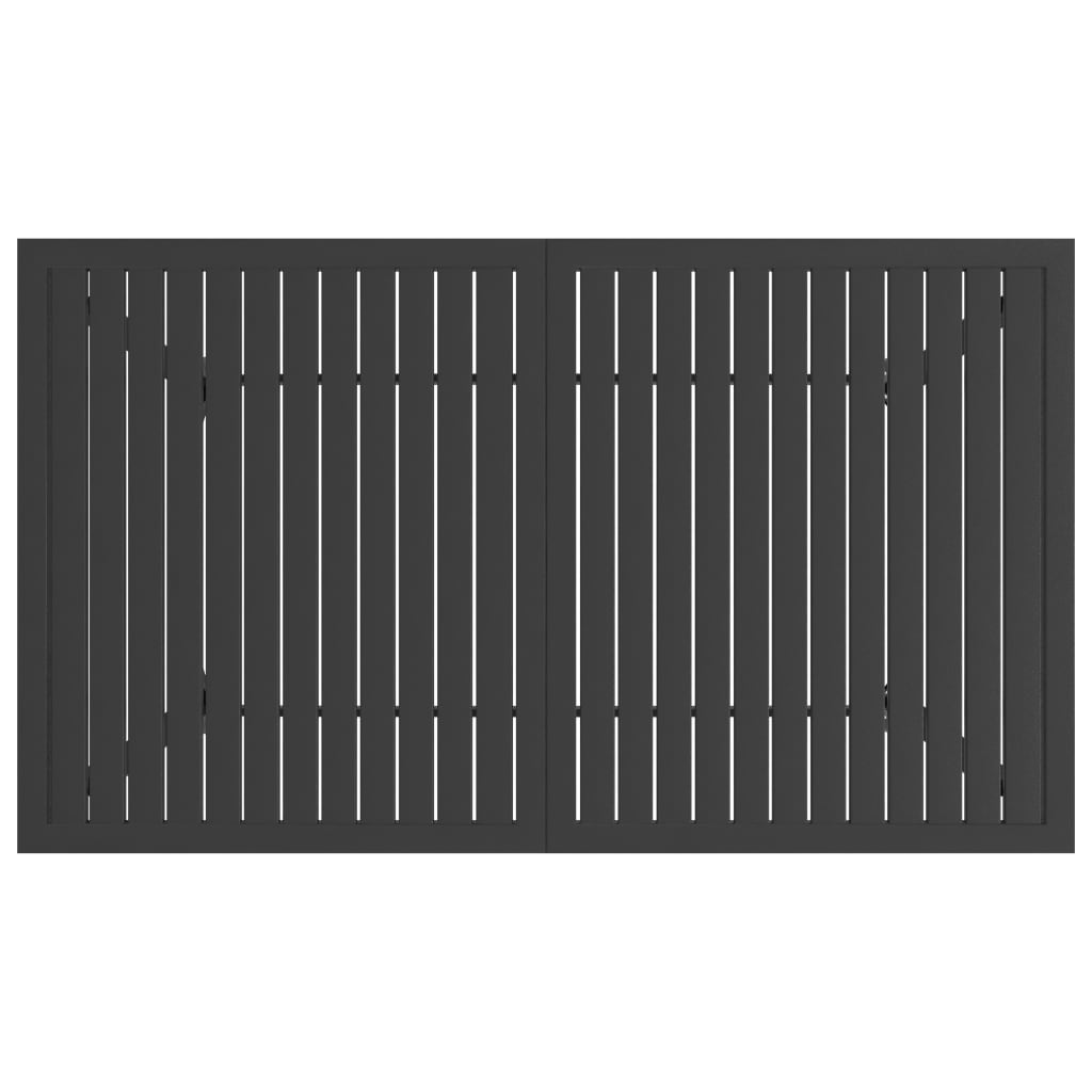 Hagebord antrasitt 140x80x72 cm stål