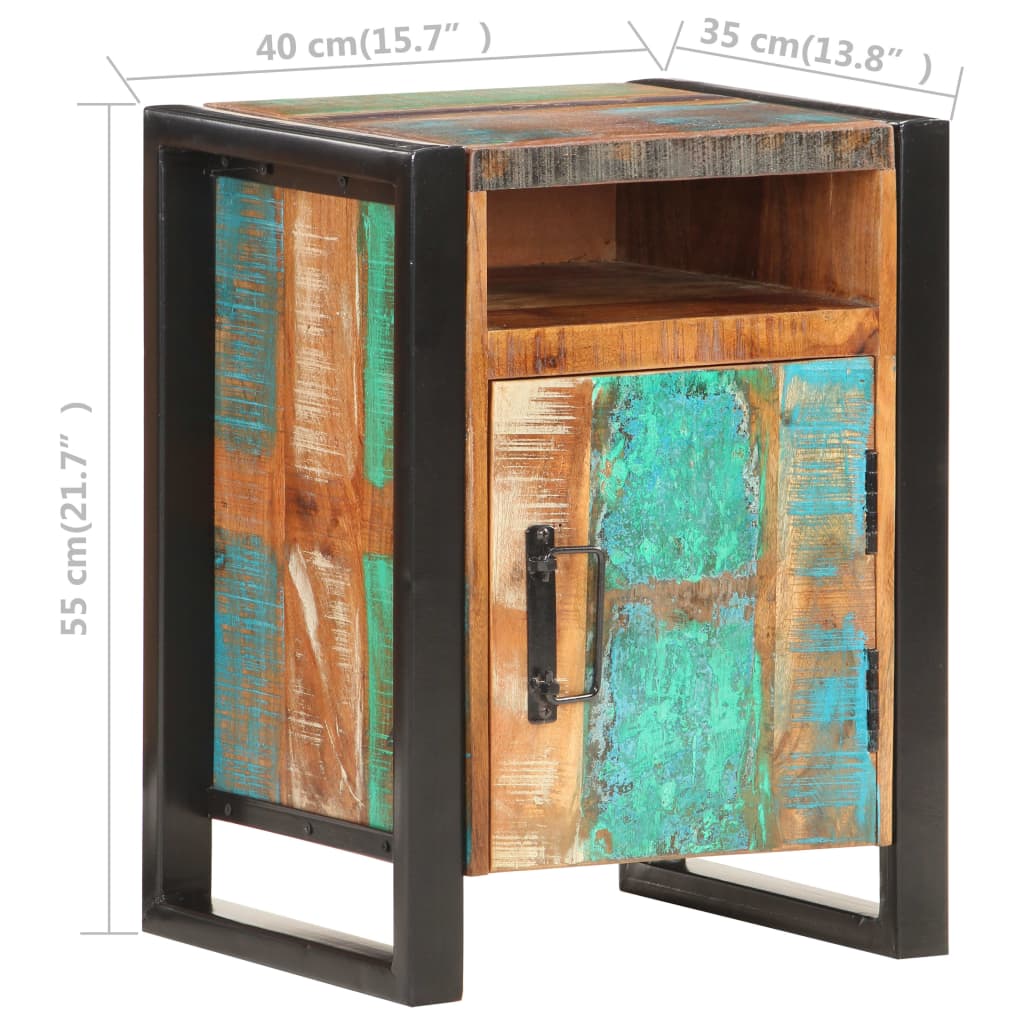 Nattbord 40x35x55 cm gjenvunnet heltre