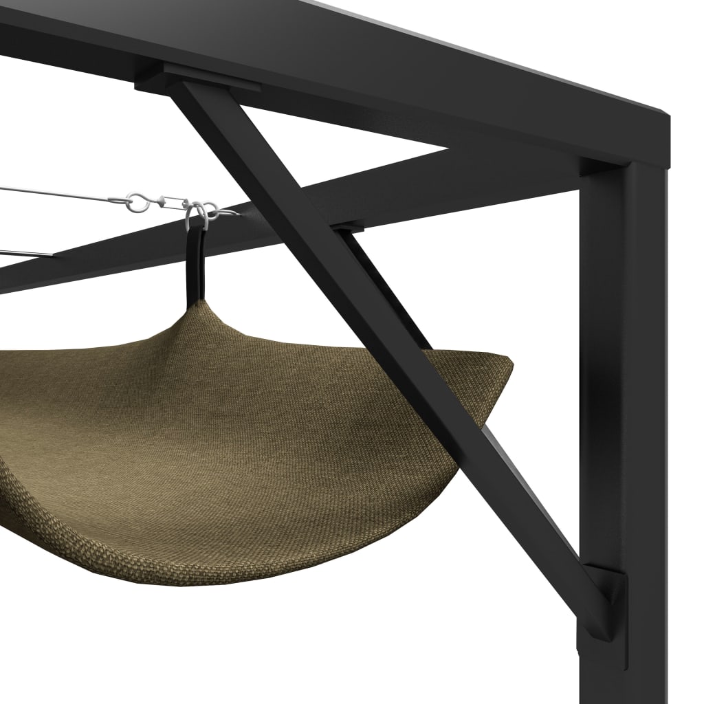 Paviljong for vegg med uttrekkbart tak 3x3 m gråbrun 180 g/m²