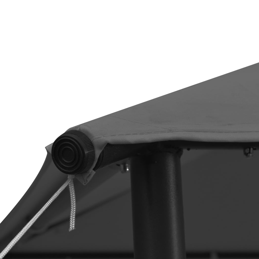 Paviljong 3x3 m antrasitt stoff og stål 180 g/m²