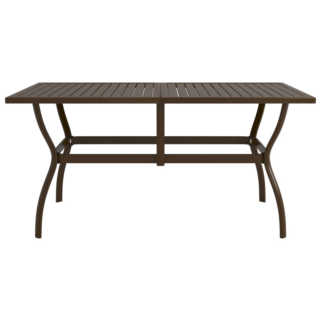 Hagebord brun 140x80x72 cm stål