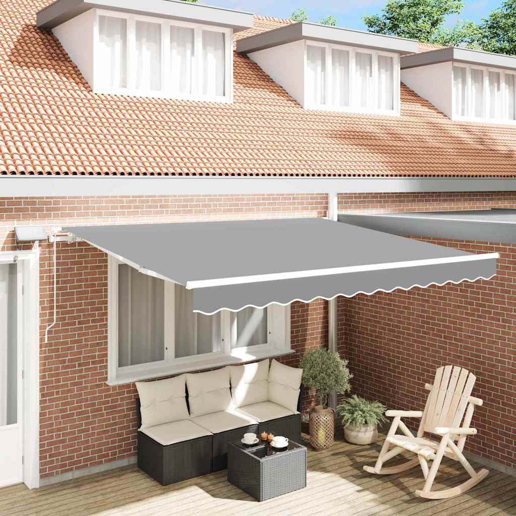 Markise med Manual Hvit 3 x 2,5 m Metall