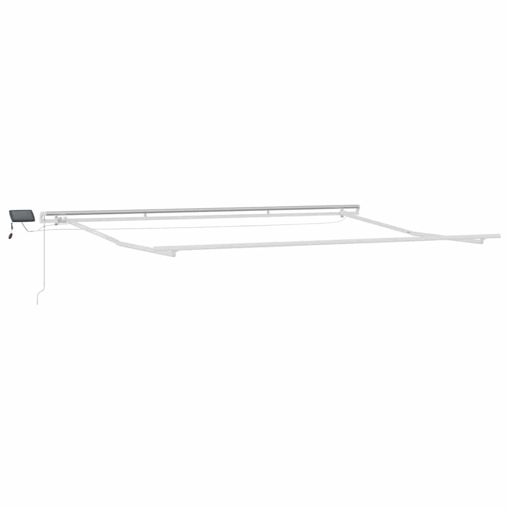 Markise med Manual Hvit 4 × 3 m Metall