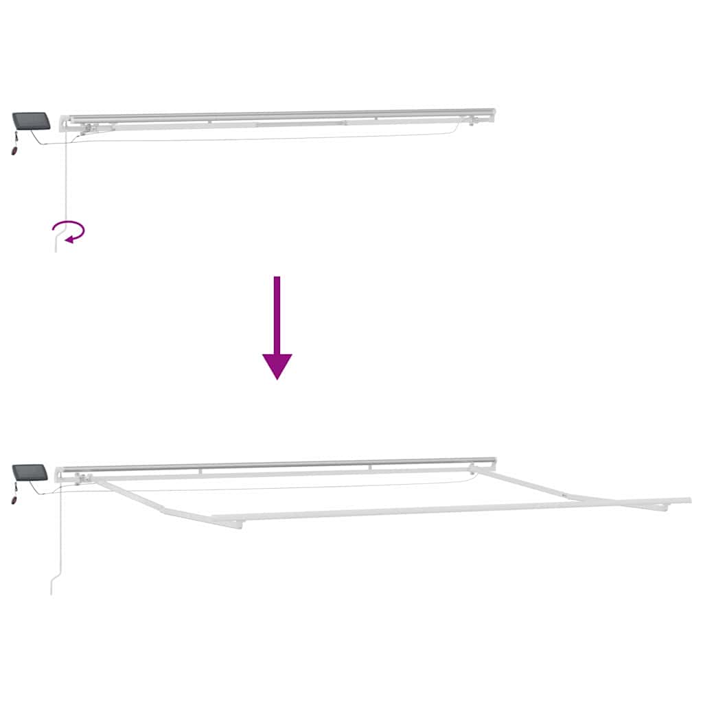 Markise Manual Hvit 5 x 3 m Metall