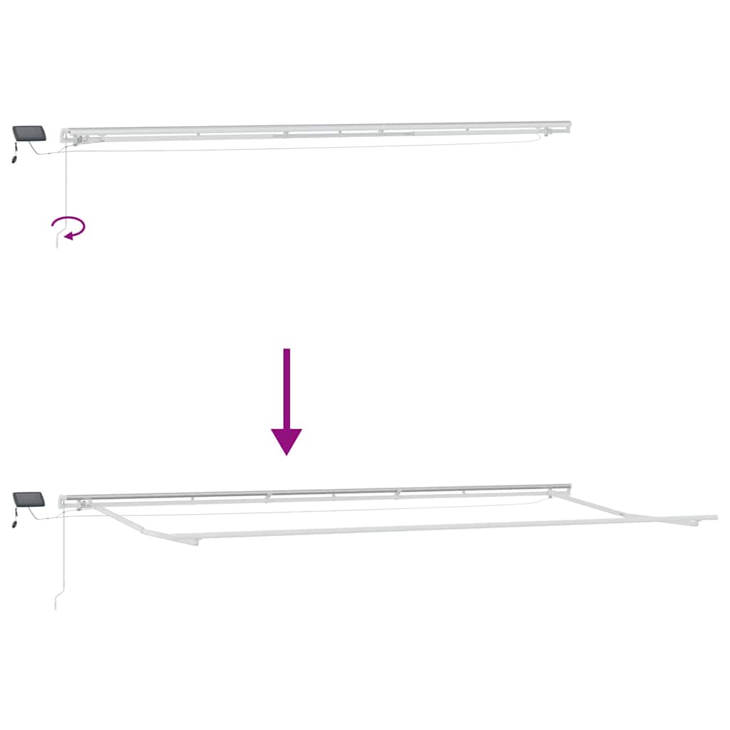 Markise med Manual Hvit 6 x 3 m Metall
