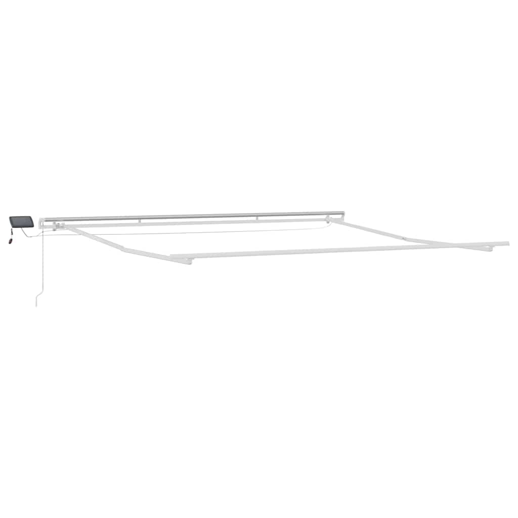 Markise med Manual Hvit 4 × 3,5 m Metall