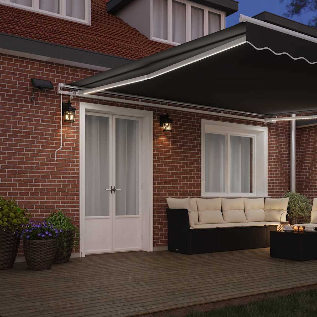 Markise med Hvit 4,5 × 3,5 m Metall