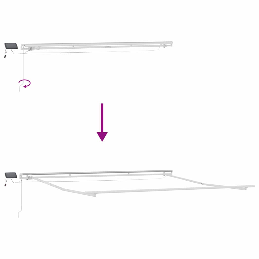Markise med Manual Hvit 5 × 3,5 m Metall