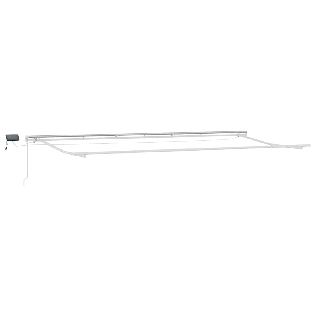 Markise med Manual Hvit 6 × 3,5 m Metall
