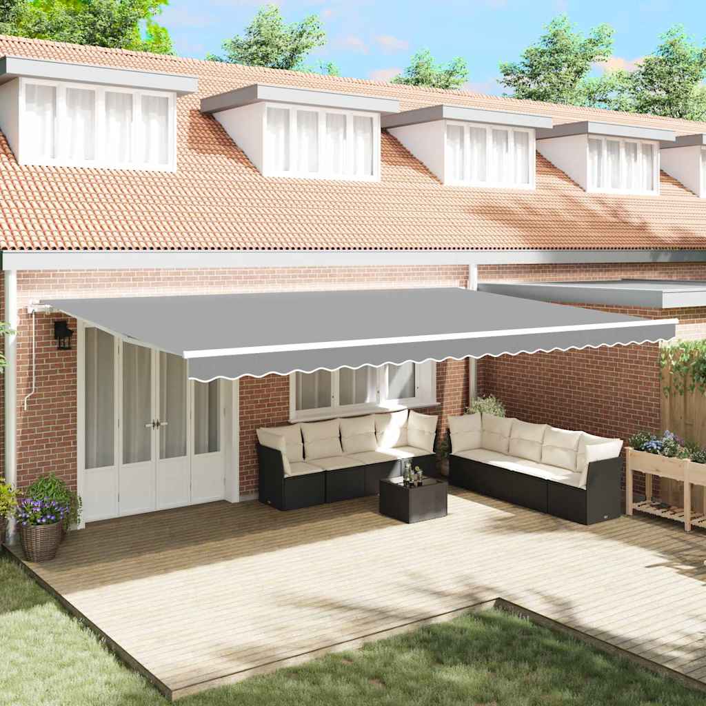 Markise Hvit 6 × 3,5 m Metall