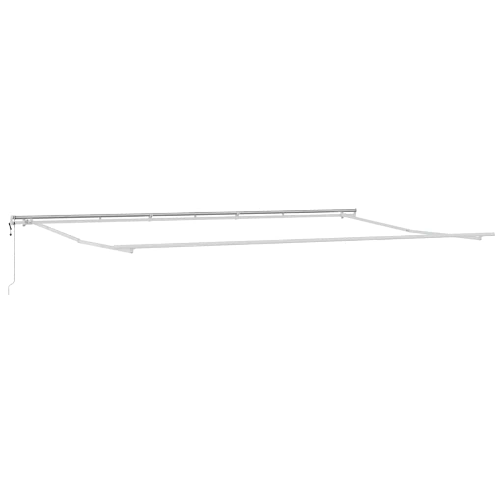 Markise Manual Hvit 6 × 3,5 m Metall