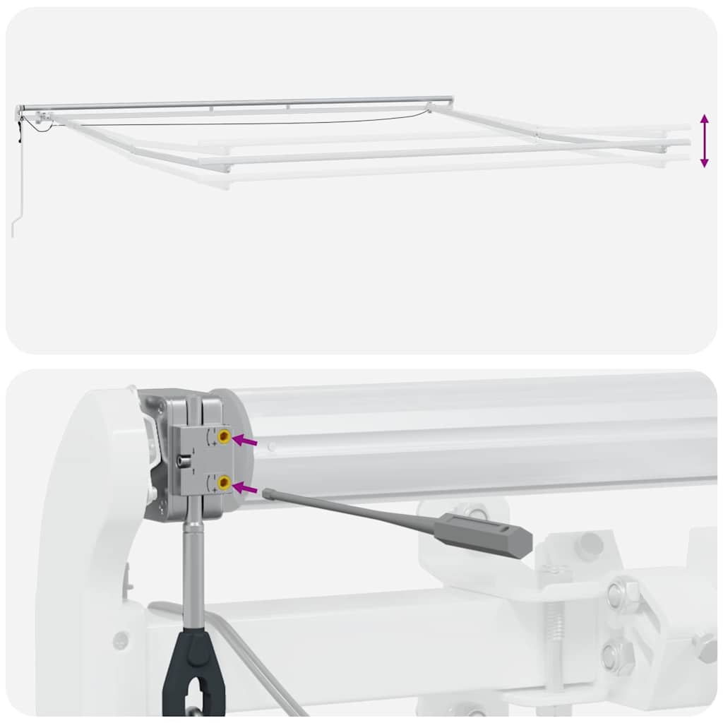 Markise med Manual Hvit 4,5 × 3,5 m Metall