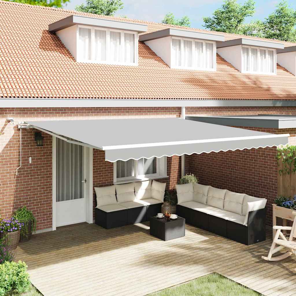 Markise Hvit 5 × 3,5 m Metall