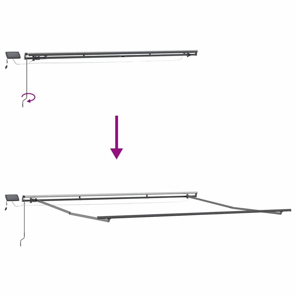 Markise med Manual Antrasitt 5 × 3,5 m Metall