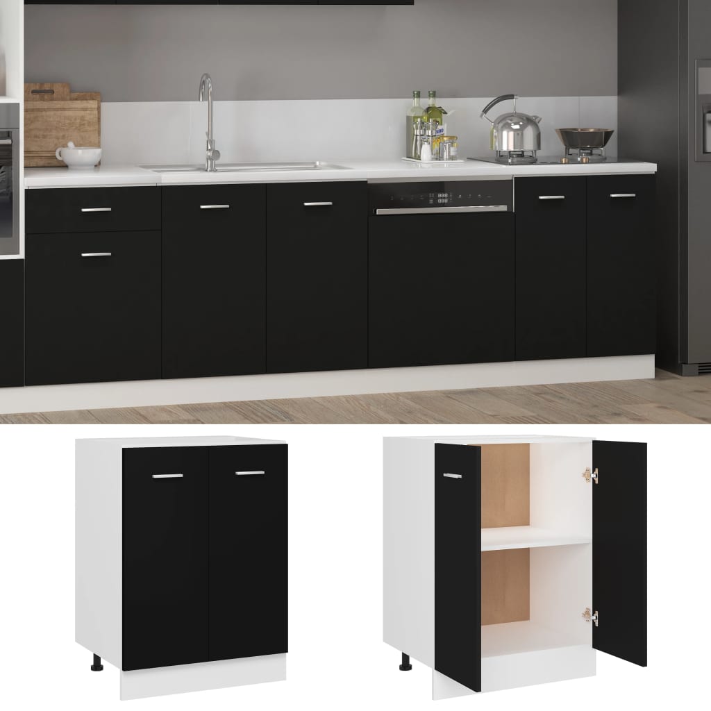 Bunnskap svart 60x46x81,5 cm konstruert tre