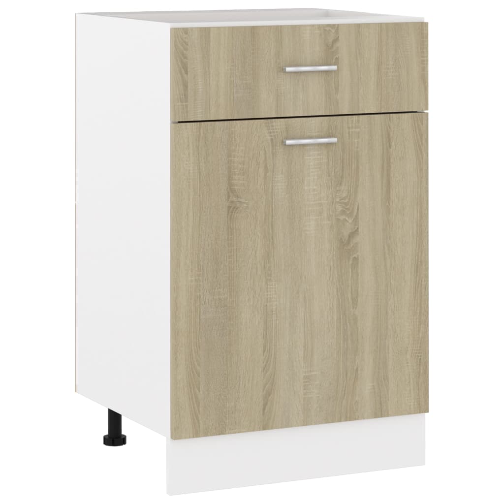 Bunnskap med skuff sonoma eik 50x46x81,5 cm konstruert tre