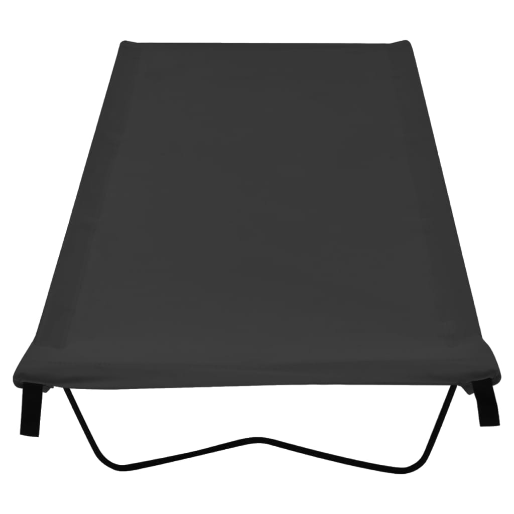 Campingseng 180x60x19 cm oxfordstoff og stål svart