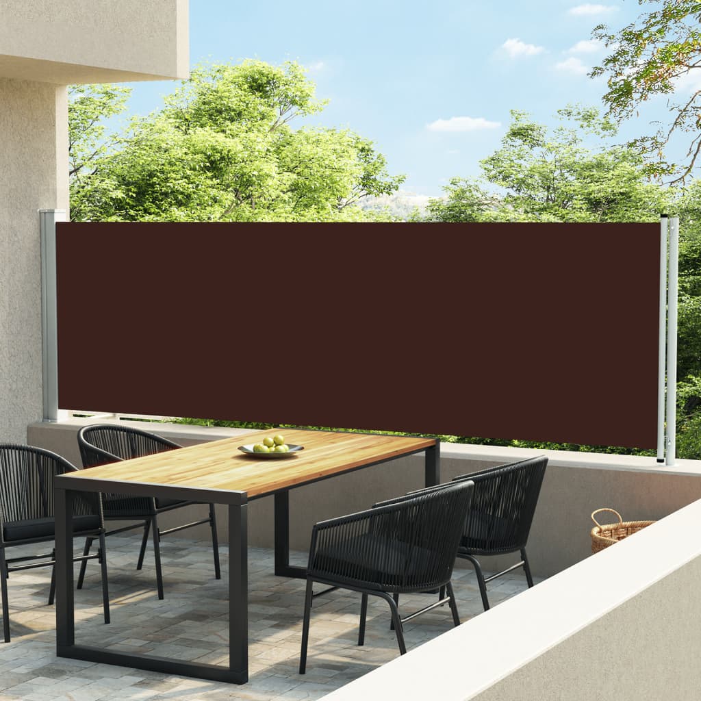 Uttrekkbar sidemarkise 140x600 cm brun