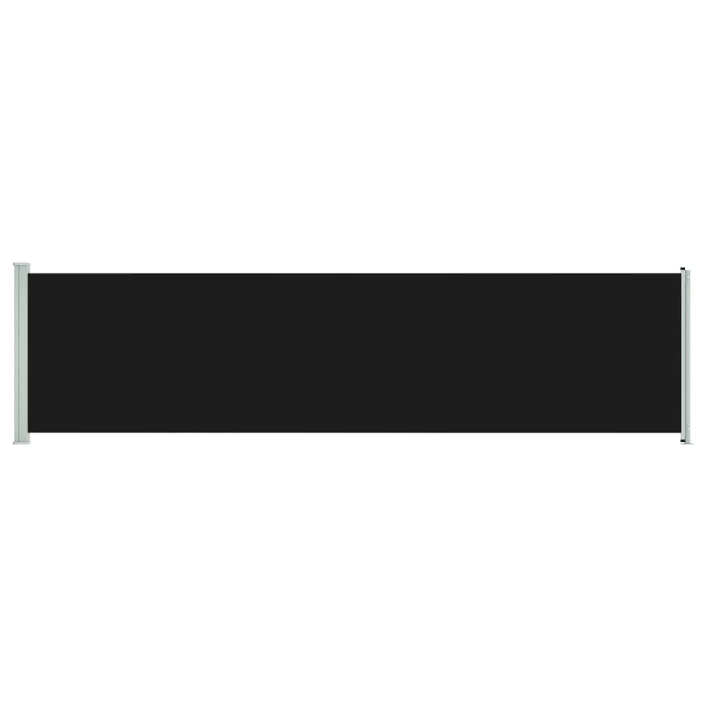 Uttrekkbar sidemarkise 600x160 cm svart