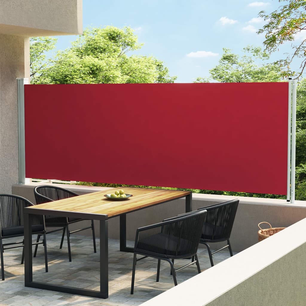 Uttrekkbar sidemarkise 600x160 cm rød