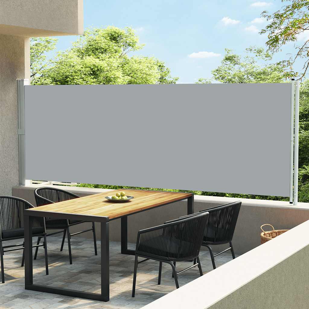 Uttrekkbar sidemarkise 600x160 cm grå