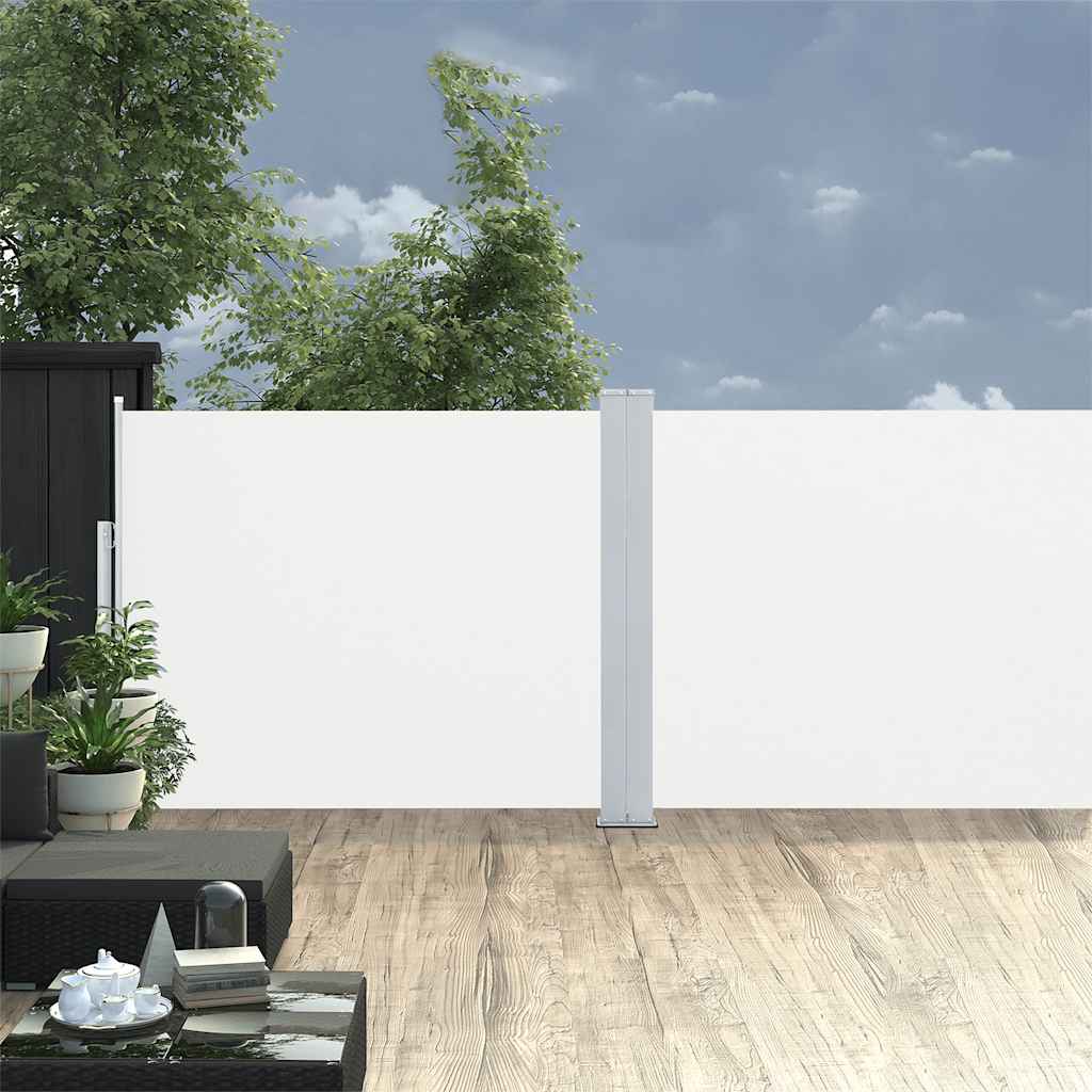 Uttrekkbar sidemarkise 140x1200 cm kremhvit
