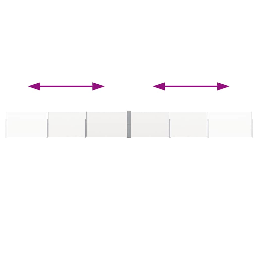 Uttrekkbar sidemarkise 140x1200 cm kremhvit