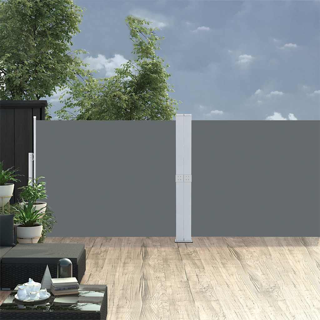 Uttrekkbar sidemarkise 140x1200 cm antrasitt